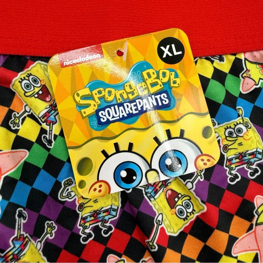 SpongeBob Patrick Boxer Briefs Mens XL Underwear Nickelodeon Colorful Rainbow
